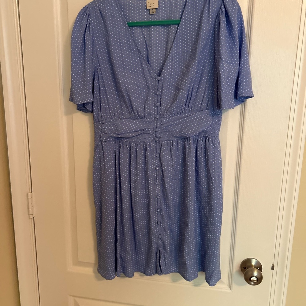 a new day Light Blue Polka Dot Mini Dress